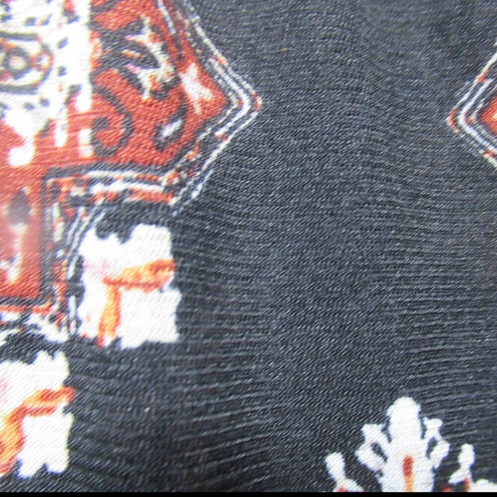 Black Geometric Pattern Boho Tunic With Lace Trim - image 6